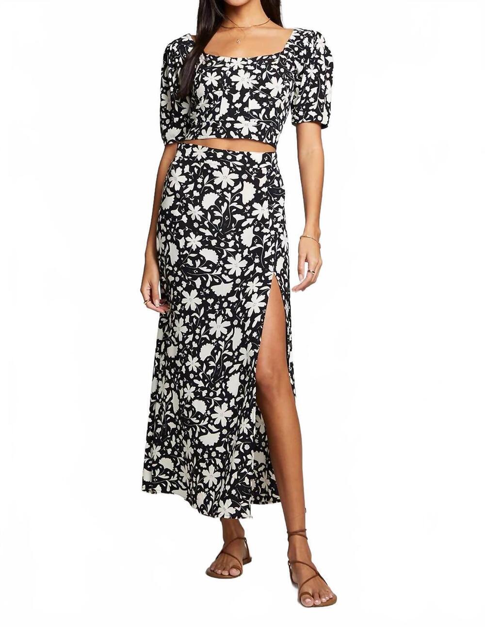 NEW SALTWATER LUXE keldon crop top in black floral